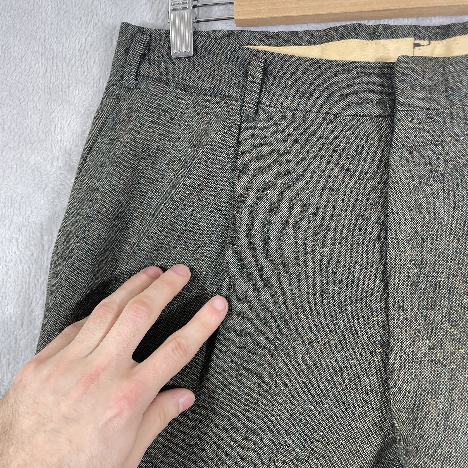 Vtg 50s Drop Loop Wool Slacks Men’s 32x32 Pendleton Rockabilly Pants Pleated 40s