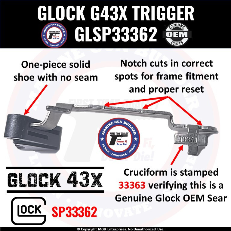 Glock 43X Parts Kit OEM G43X LPK Complete Factory Armorer Assembled 9mm