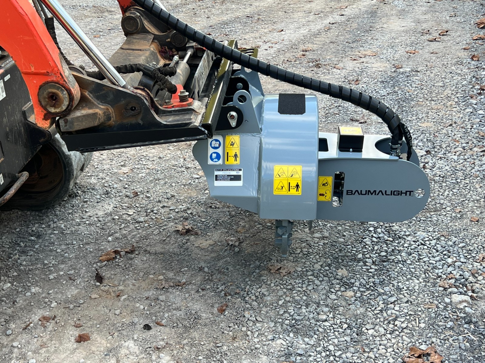 Baumalight S18 Stump Grinder Attachment Fits Low Flow Skid Steer Quick Attach