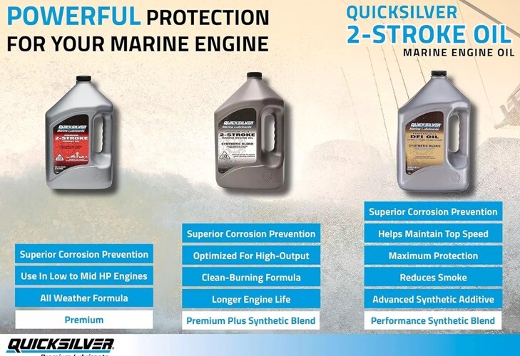 Quicksilver Premium Plus 2-Stroke Marine Engine Oil Outboards PWC 2.5 Gallon