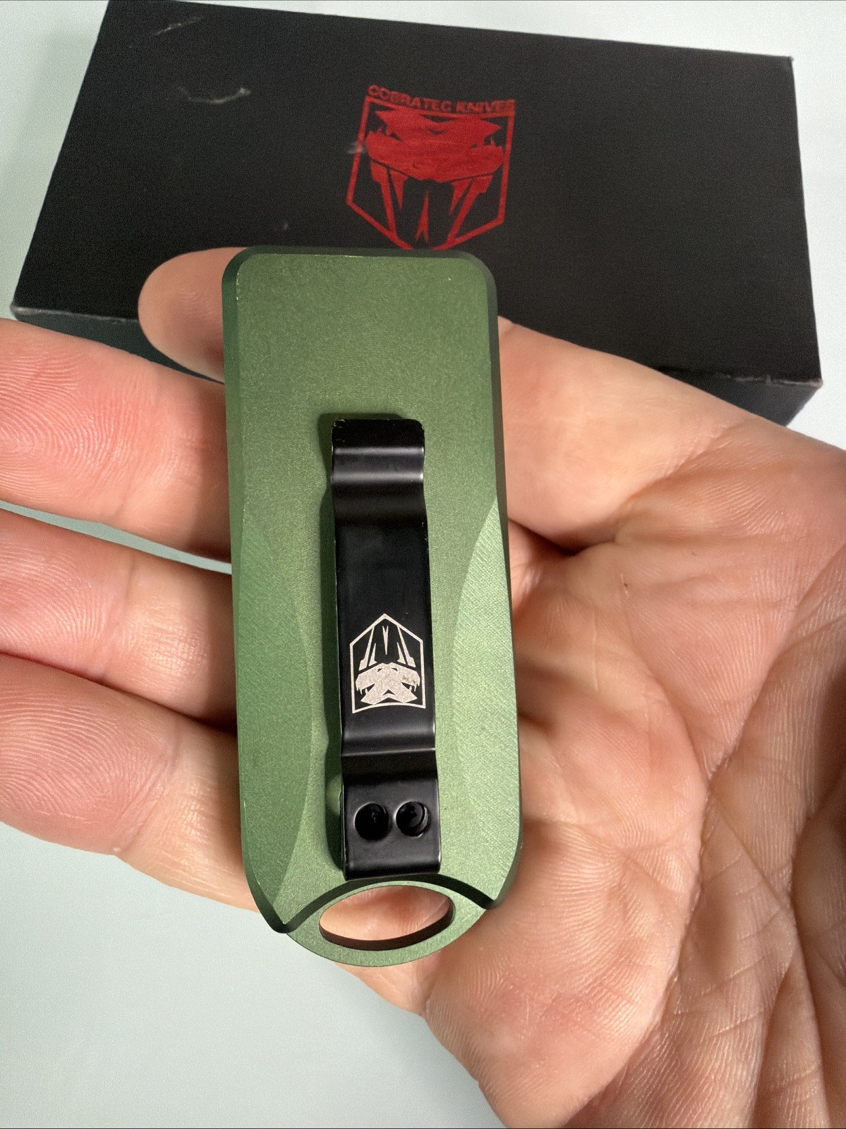 Cobratec OTF Bottle Opener w/ Pocket Clip, GREEN #CTOTFBOODG