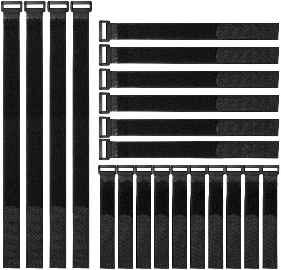 20 Pcs Cable Straps, Hook Loop, Bulk Reusable Buckle with Variety Organizer Kit