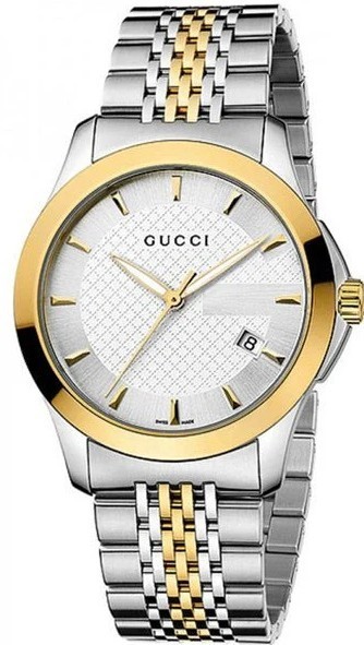 Gucci G-Timeless 38mm Case Silver, Quartz Mens Watch Gold (YA126409)