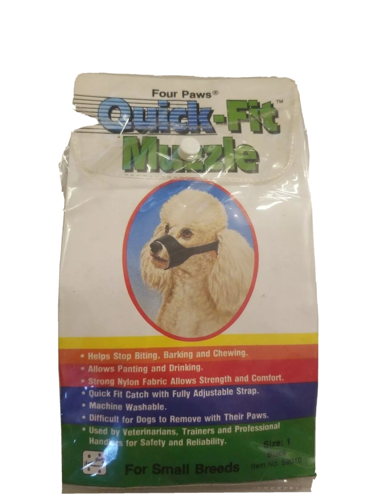 Four Paws Quick Fit Muzzle Size 1 Black Small Breeds NEW