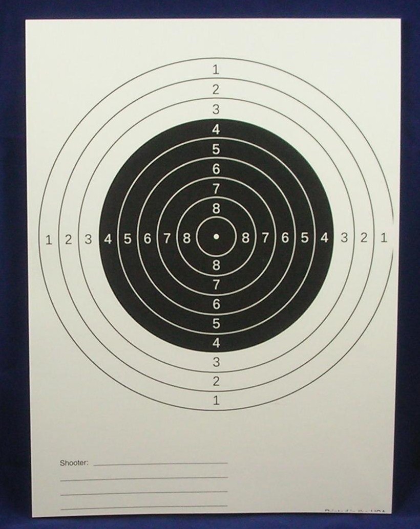 50 Pistol & Rifle Targets, black centers, 60# paper, pad, Free Shipping, Tar01