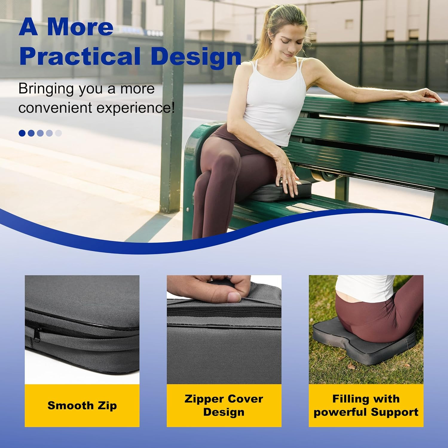 2 Pcs Stadium Seat Cushions Water-Repellent Bleacher Seat Cushions Indoor