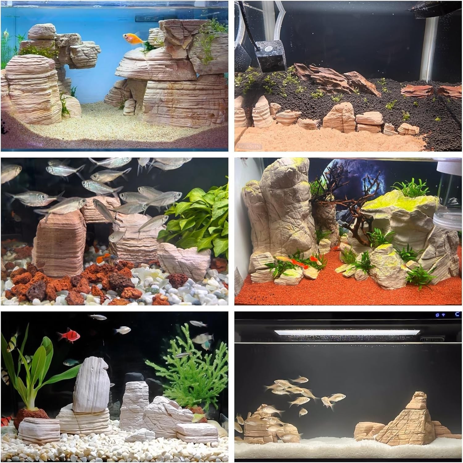 Aquarium Rocks 5lb Fish Tank Stone 2-5 inch Natural Pagoda Rocks for Aquascaping