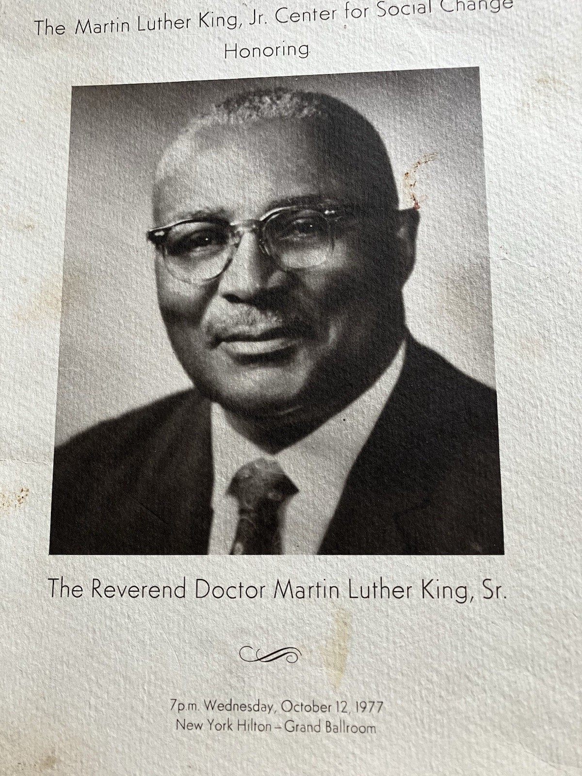 Vtg Martin Luther King Jr Center For Social Change First Annual Dinner Program