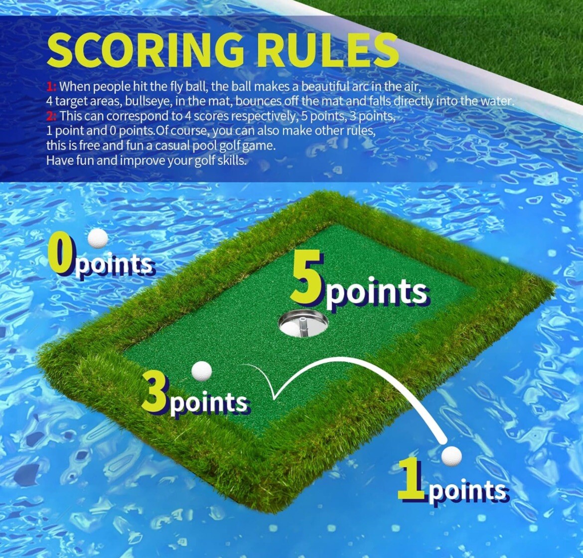 PLBBJH Floating Golf Green for Pool, Floating Chipping Green - Perfect Golf Gift