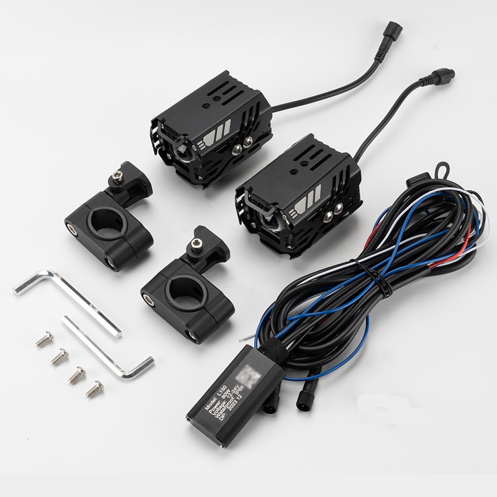 Motorcycle Headlight Driving Fog Lamp 2x LED Spot Light Auxiliary White+Yellow