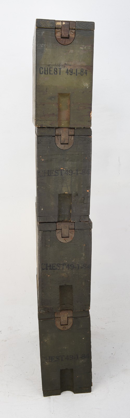 4x WWII US Browning .30-06 Cal 1903 Rifle Canvas Grip Wood Ammunition Ammo Boxes