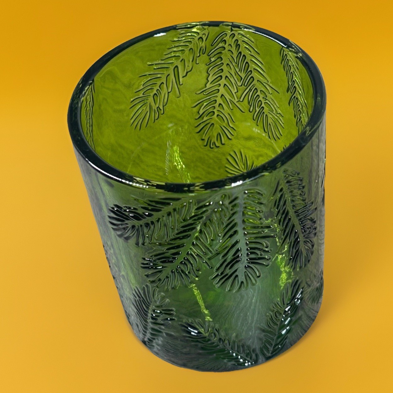 Fraser Fir Green Glass 6.5oz Empty Thymes Candle Jar - Craft & Holiday Decor