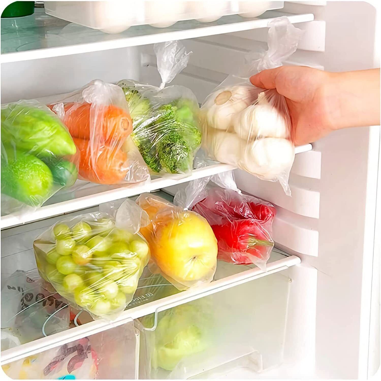 350/400Bags / Roll Clear Plastic Produce Bags On Roll Kitchen Food Storage Fruit