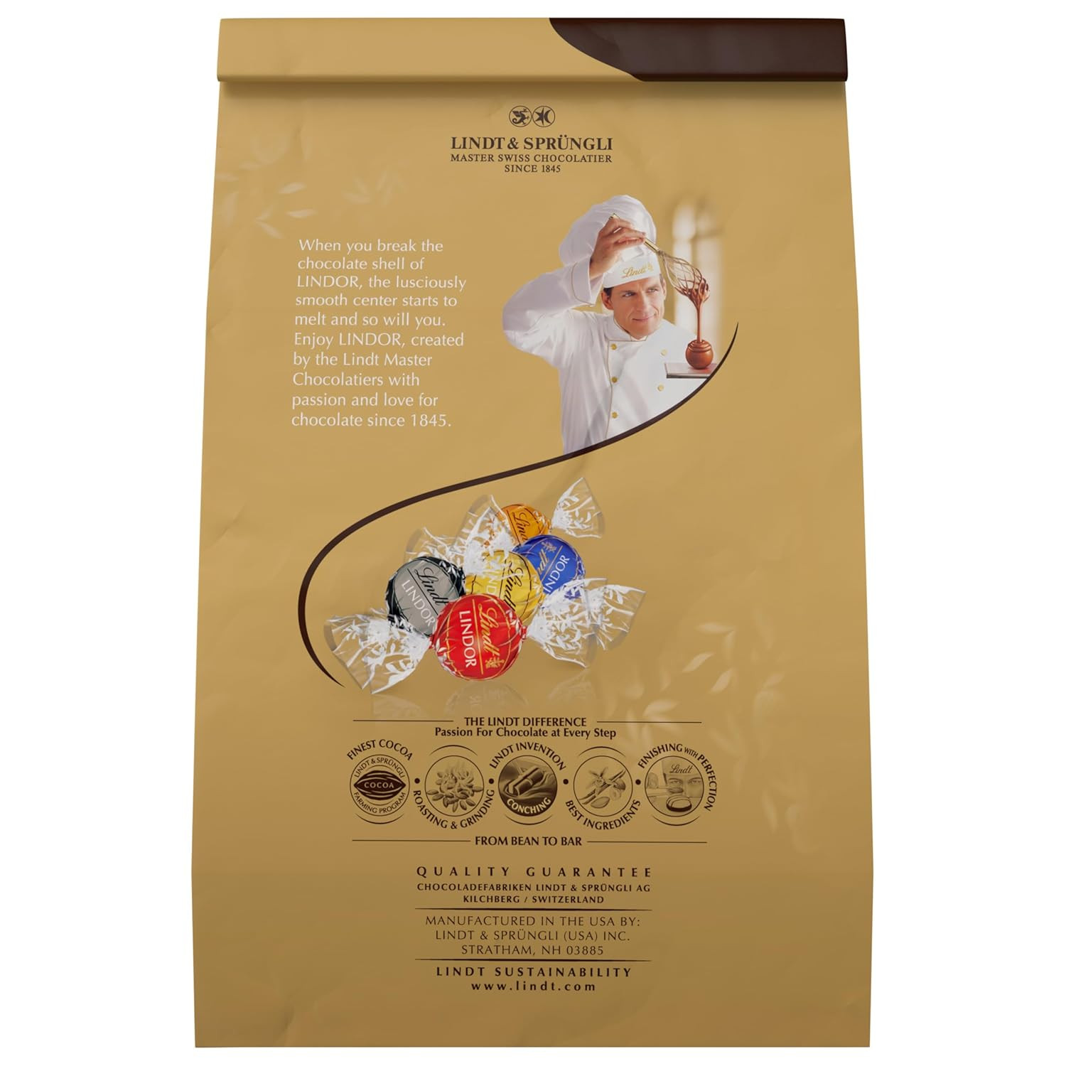 Lindt LINDOR Assorted Chocolate Candy Truffles, Chocolate with Smooth, Melting T