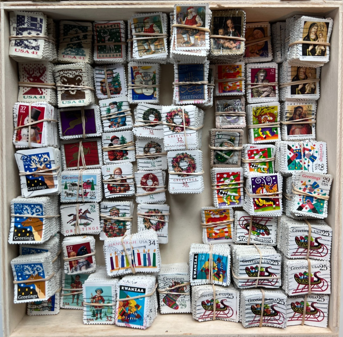 40 Different US Christmas Stamps - Used/Canceled Off Paper - No Duplicates