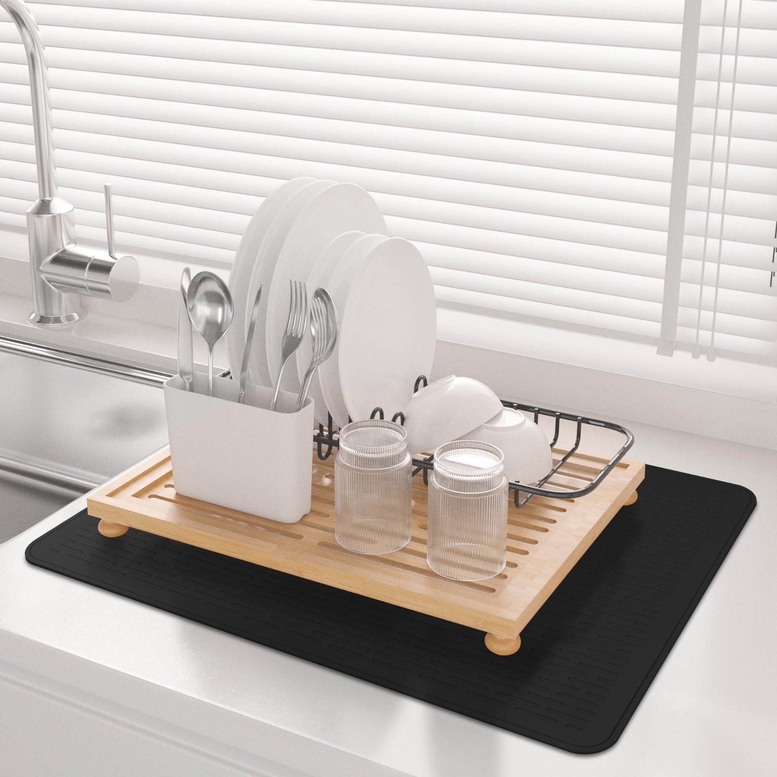 Stove Top Cover 28x20 Silicone Mat - Electric Range Cover XXL Drying Mat Black..