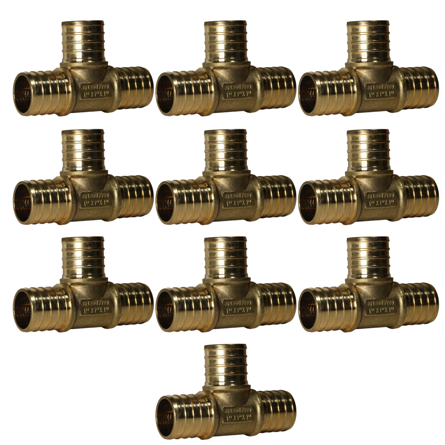 10 Pack XFITTING. 1" X 1" X 1" Pex-B Tee, One Inch Pex Tee, Lead Free, 23-1-3=10