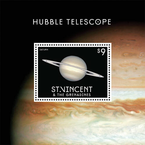 St. Vincent 2013 - SC# 3851 - Hubble Telescope, Saturn - Souvenir Sheet - MNH