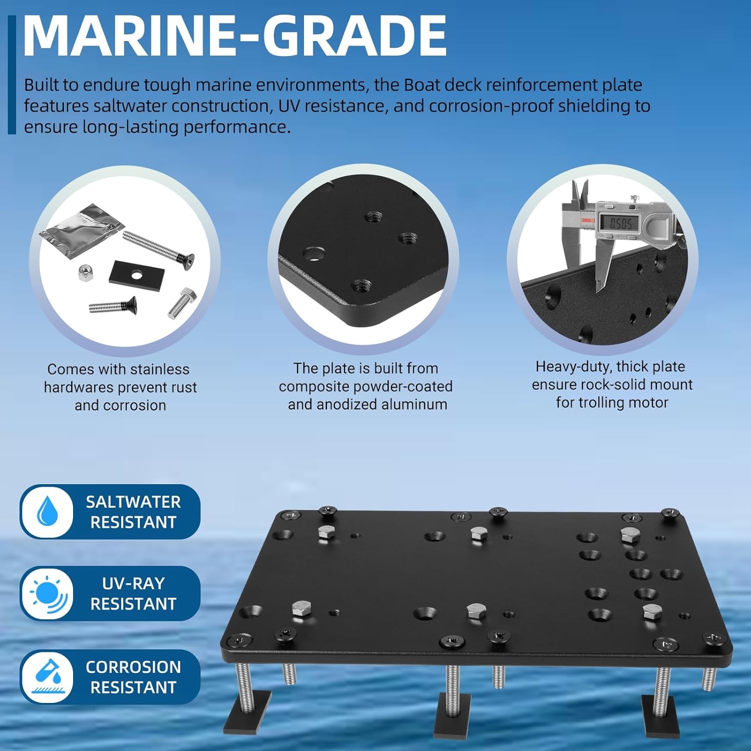 1854058 MKA-58 Boat Deck Reinforcement Kit for Minn Kota QUEST Series Motor