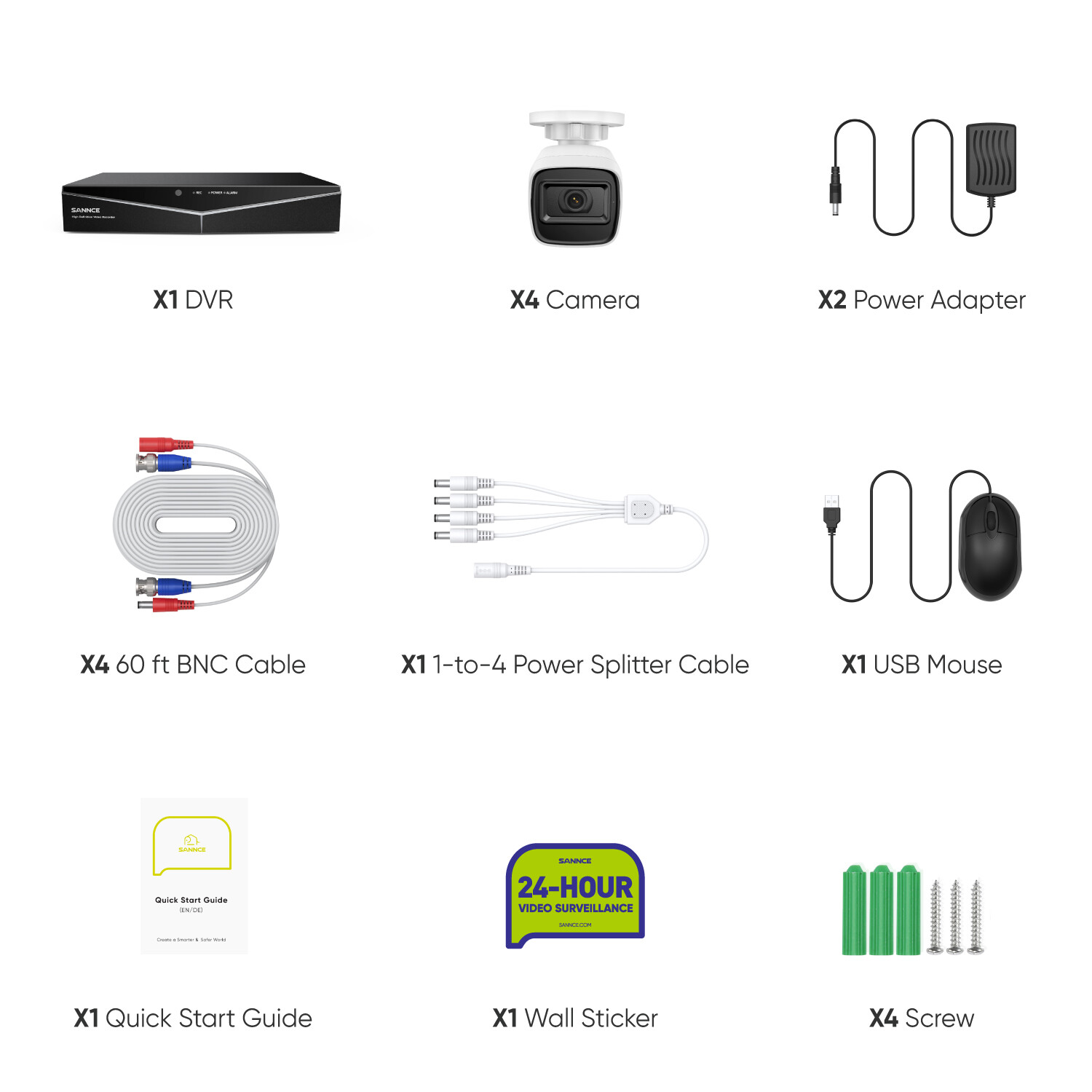 SANNCE 16CH 5in1 DVR 1080P Video CCTV Security Camera System AI Human Detection