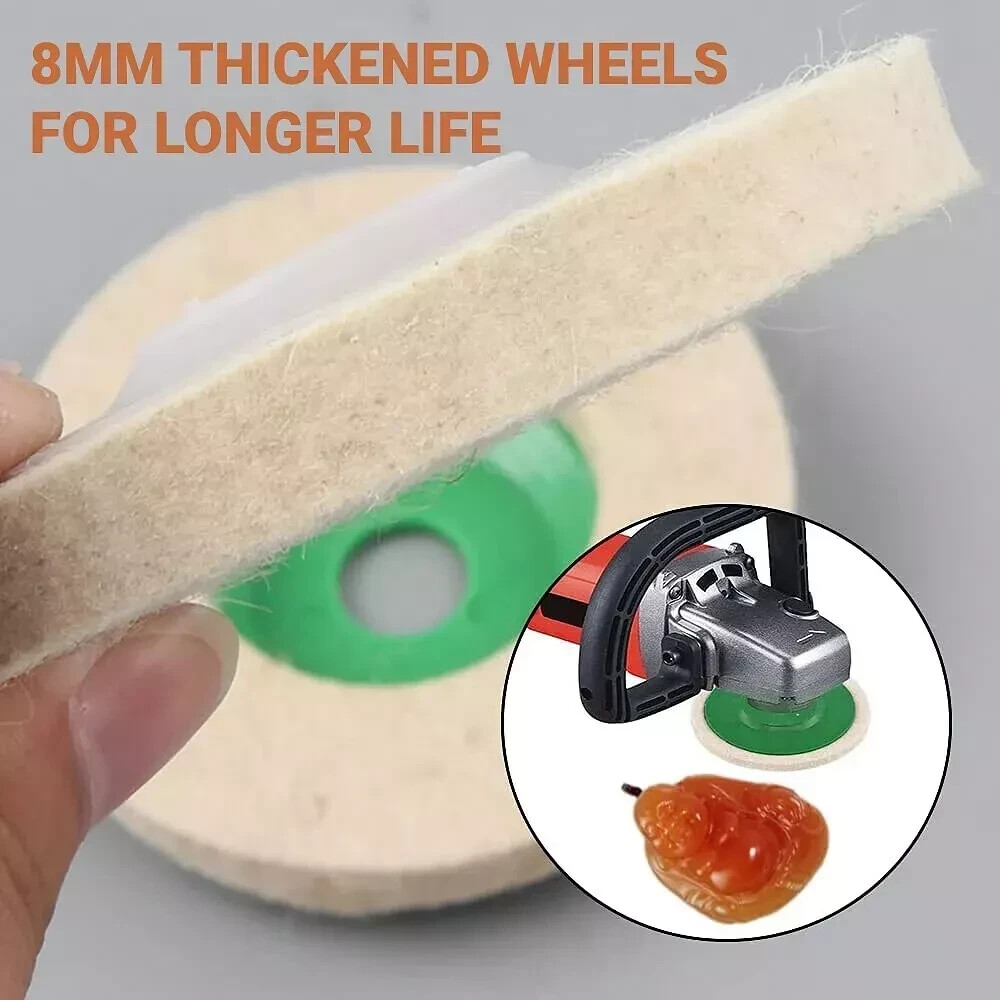 10 Pack 4" Wool Polishing Discs for Angle Grinder Finishing Wheel Buffing Pads