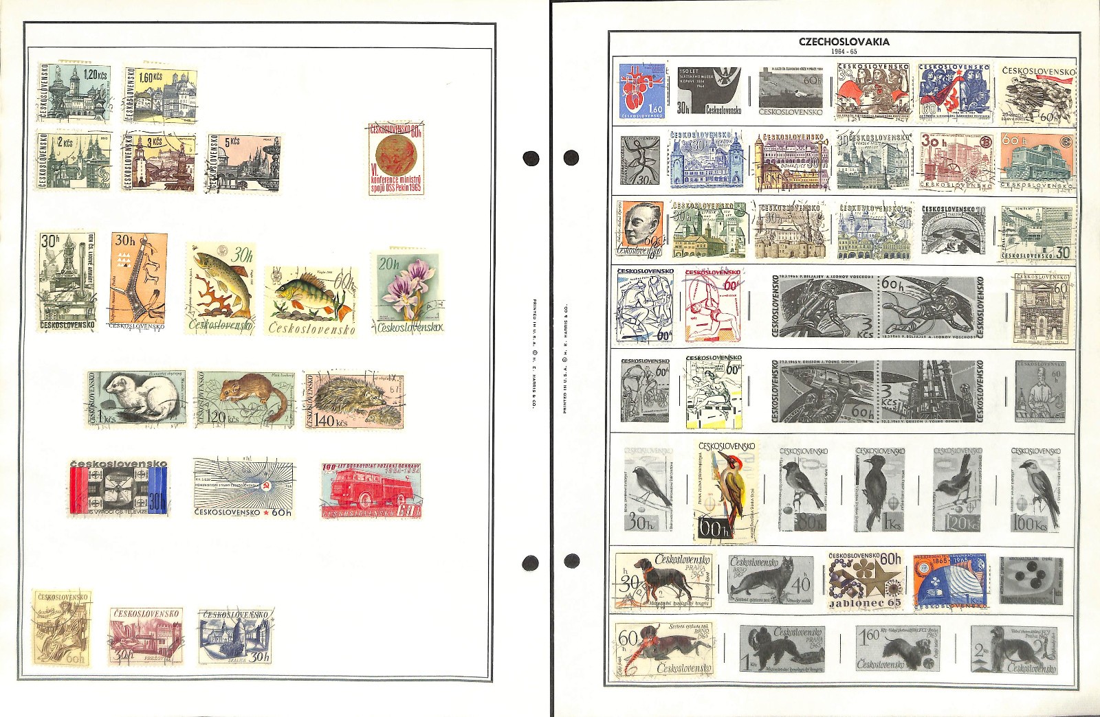 Czechoslovakia Stamp Collection on 50 Harris Pages, 1918-1983 (BK)