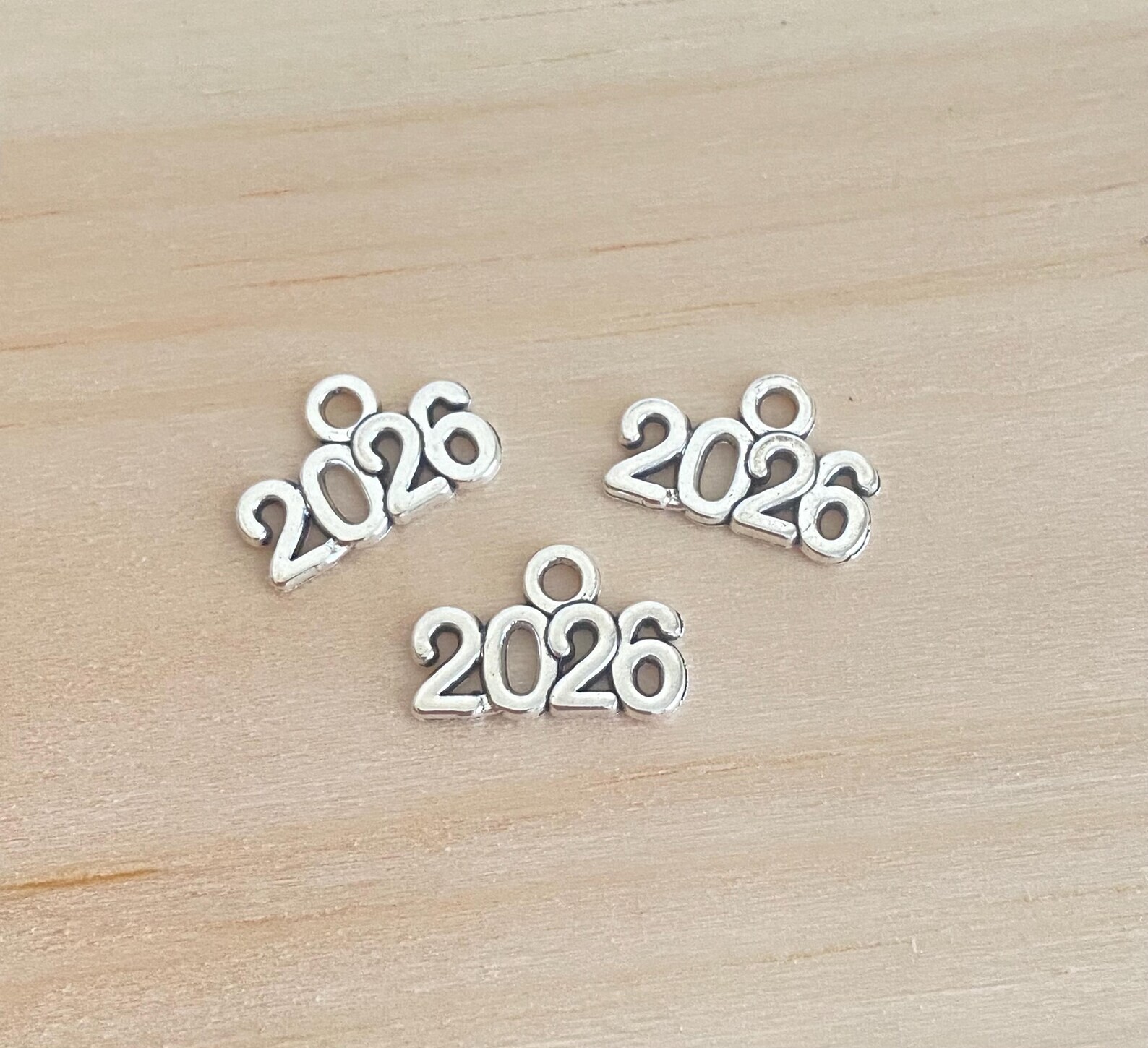 10 pieces - New YEAR 2026 Charms Tibetan Silver Alloy 14 x 9 mm FREE SHIPPING!