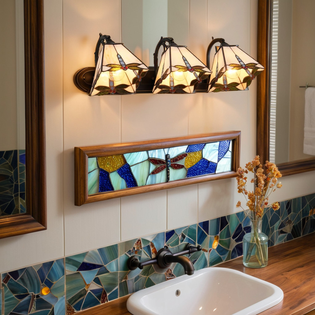 Vintage Wall Sconces 3-Light Dragonfly Decor Over Mirror Vanity Light Fixtures