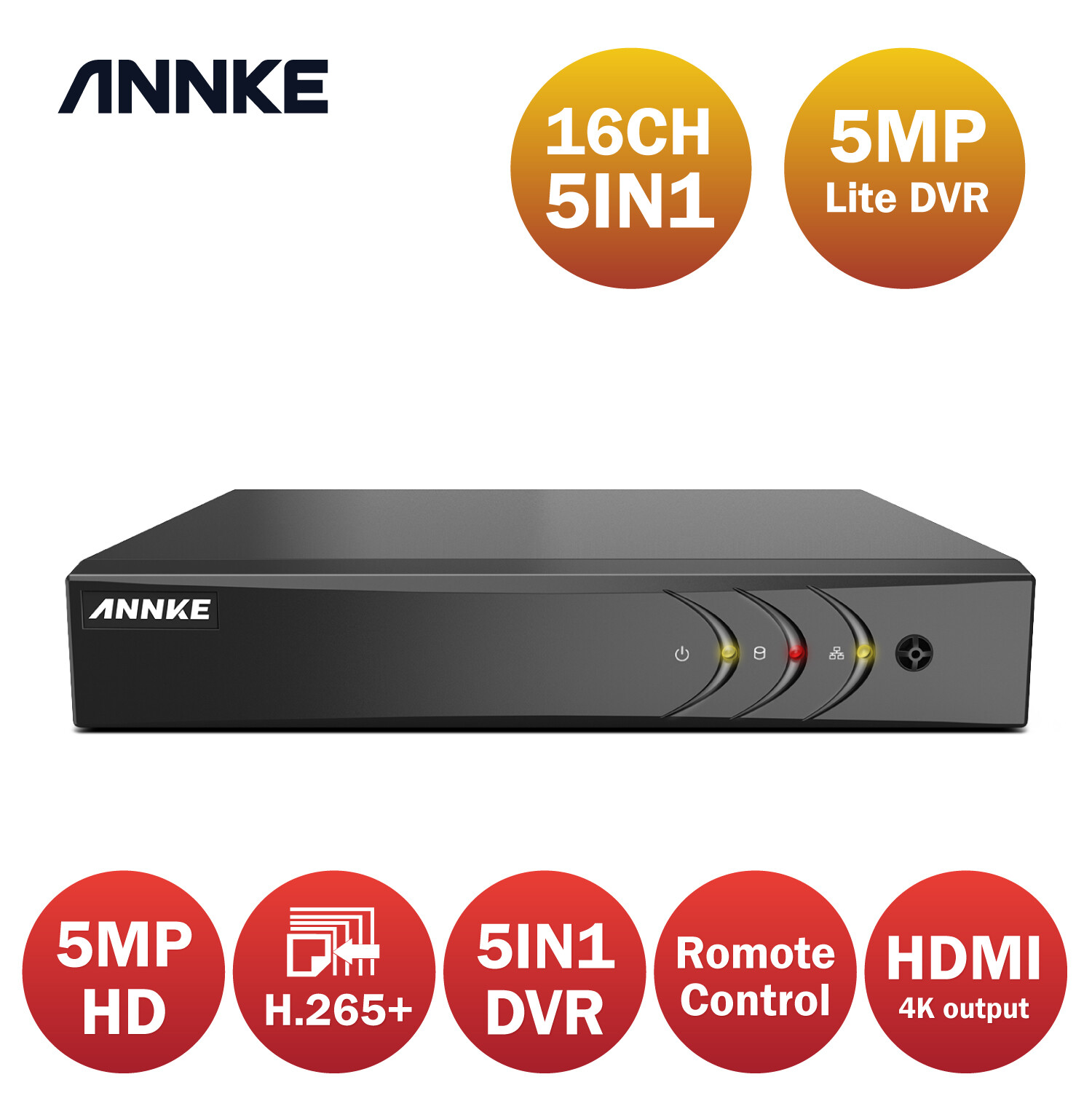 ANNKE 8CH 16CH H.265+ 5MP Lite DVR Recorder for CCTV Home Security Camera System