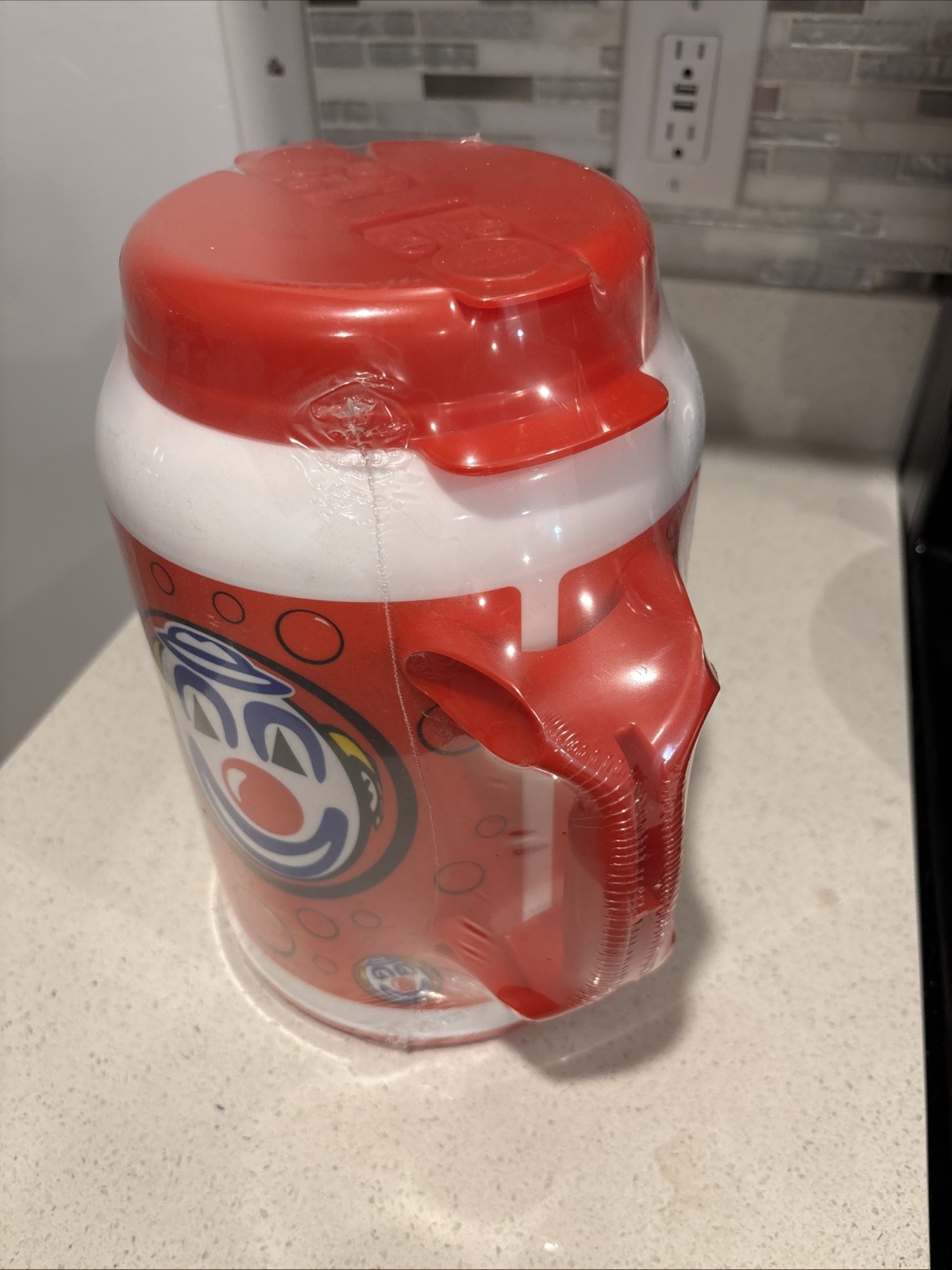 Whirley NEW 100 oz Huge Travel Mug Trucker Insulated Clown Holiday Oil Cup Lid