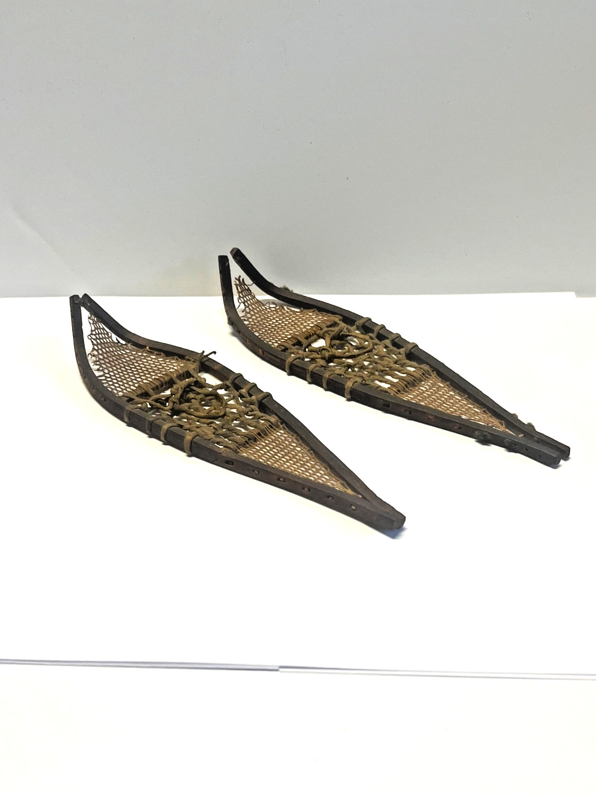 Antique Pair of Minature Native Athabaskan Weaved Snowshoes - DOLL SIZE; 1880's
