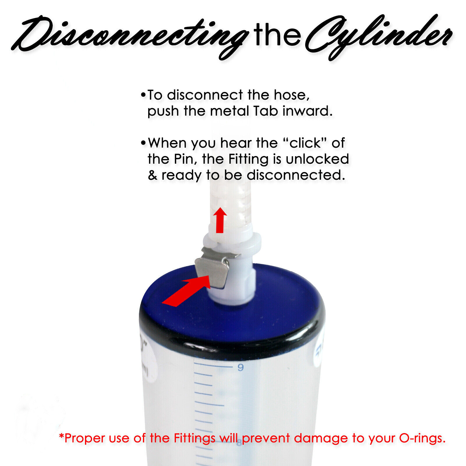 Male Fitting Female Quick-Disconnect to Threaded Male for Vacuum Cylinders