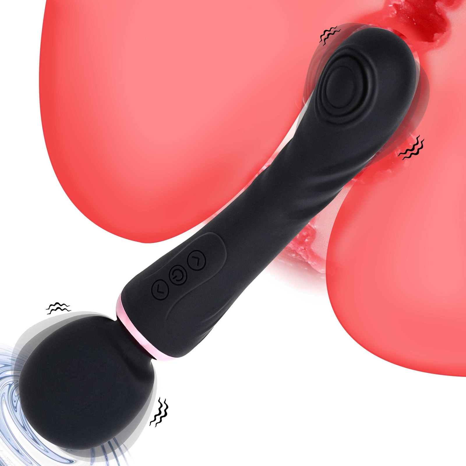 Dual Vibrator Dildo G-Spot Massage Wand Real Clit Stimulator Sex Toys for Women