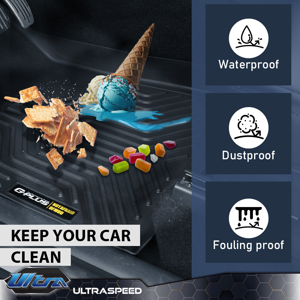 Floor Mats TPE Liners Fit For 1999-2007 Chevy Silverado/GMC Sierra Crew Cab