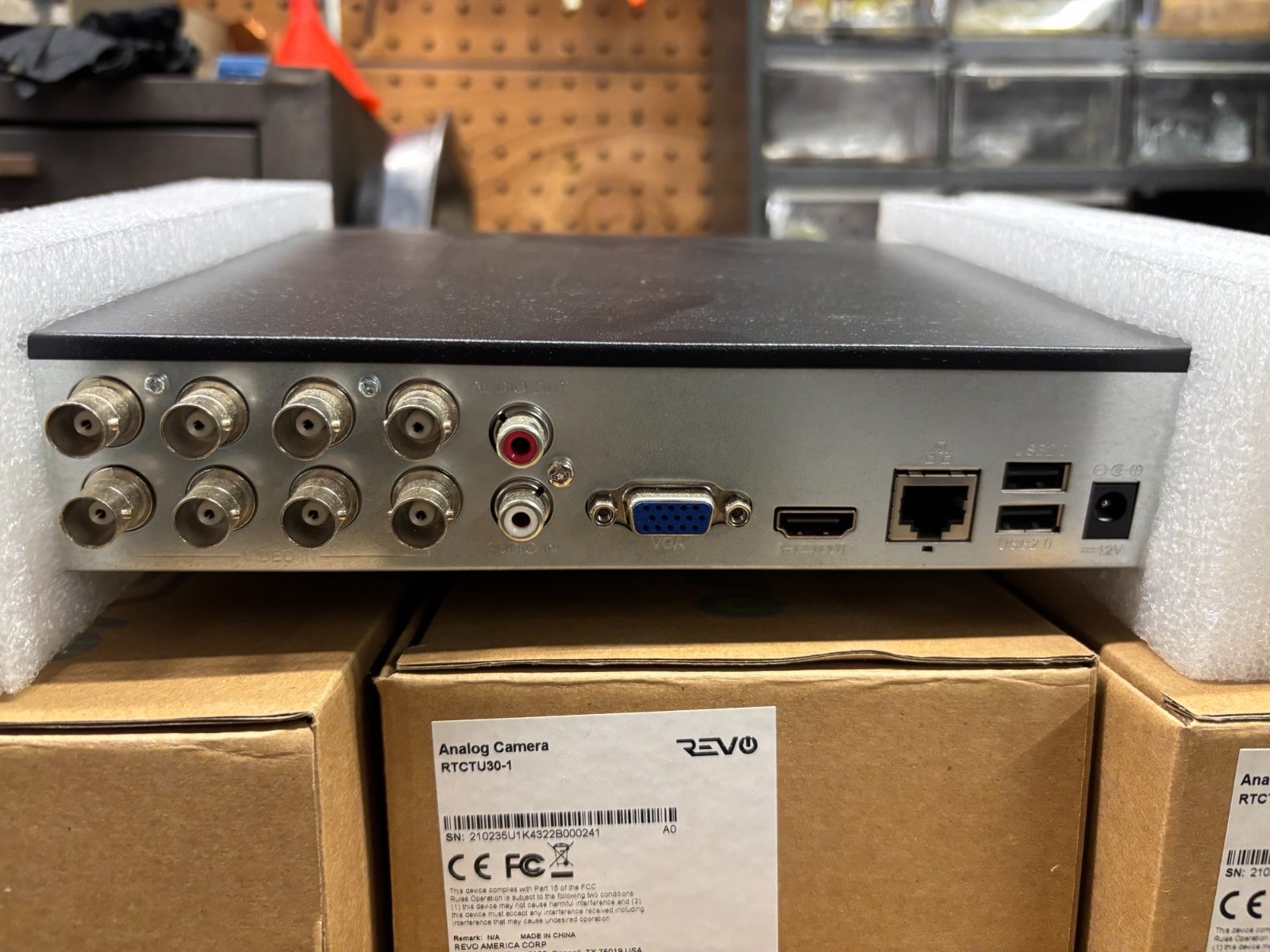 Revo 8 Channel Security Camera System - RUH8DVR1X DVR - 8 Turret Cams, Cords