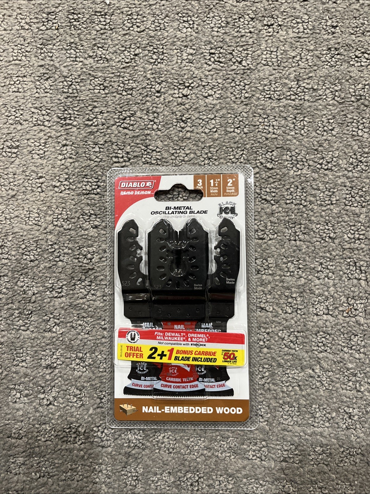 DIABLO DOU125BW2PC DEMO DEMON BI-METAL OSCILLATING NAIL-EMBEDDED WOOD BLADE SET