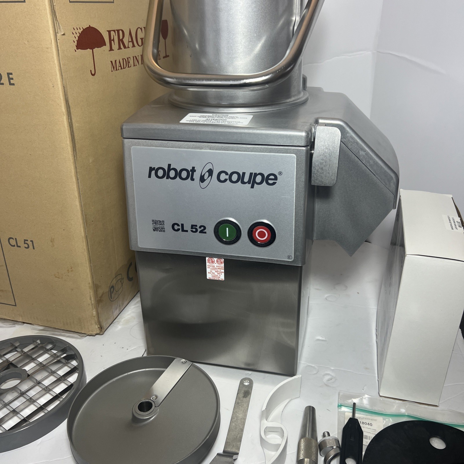 Robot Coupe CL 52 E Series E Continuous Feed Vegetable / Food Processor W/ Discs