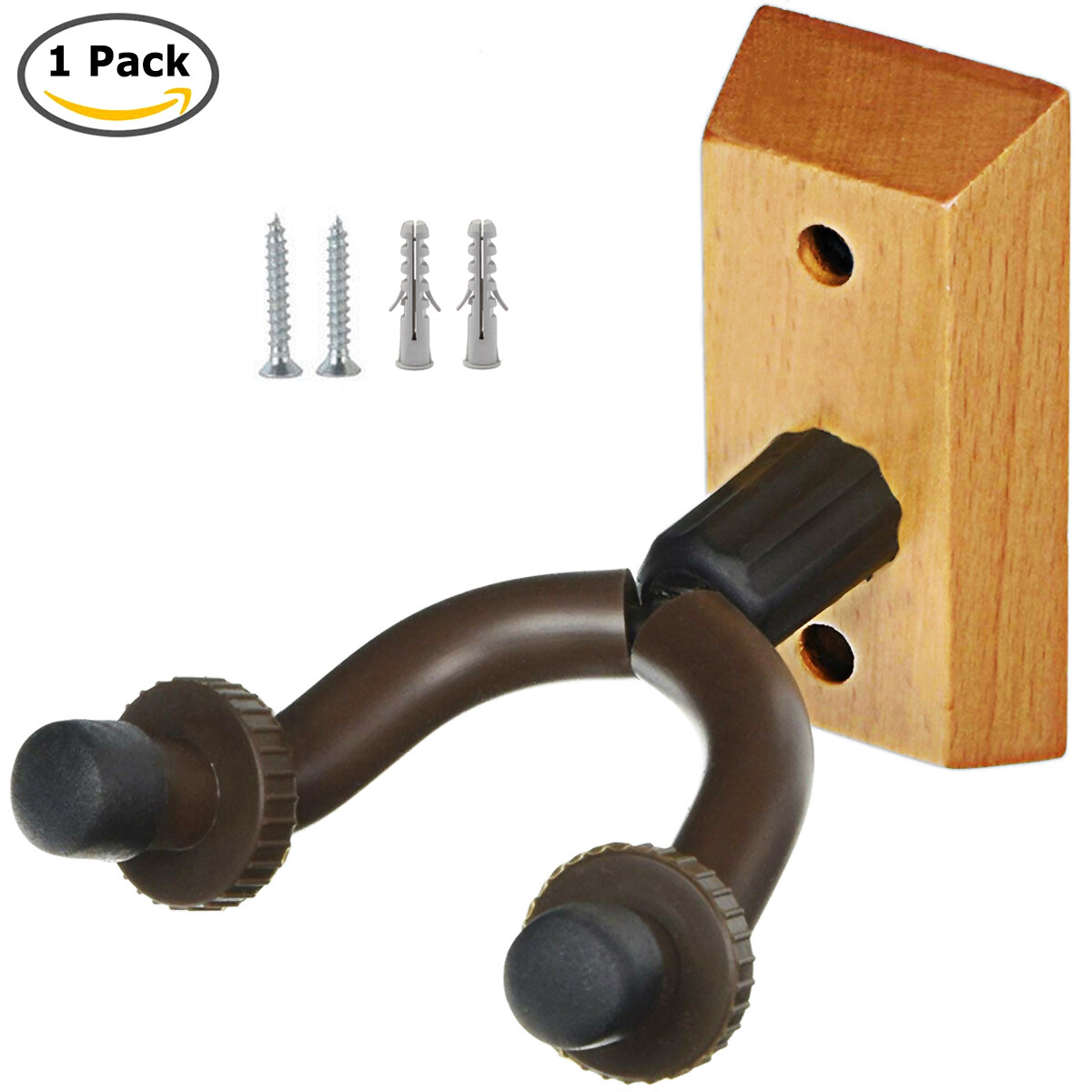 2 PCS Guitar Hangers Wall Mount Adjustable Arm Instrument Display Holder Wooden