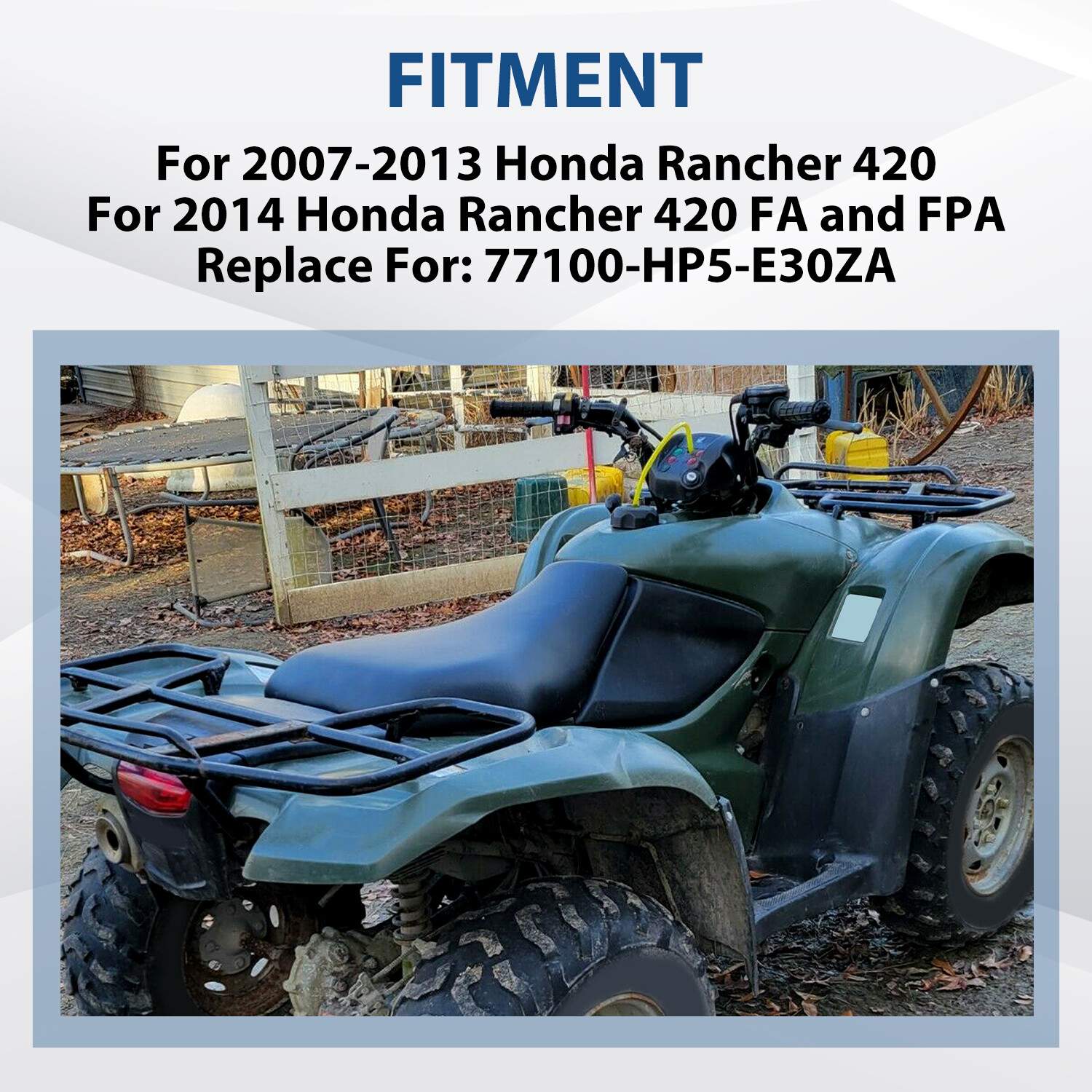 For Honda TRX 420 Rancher 2007-2013 & 420 FA FPA 2014 ATV Black Complete Seat