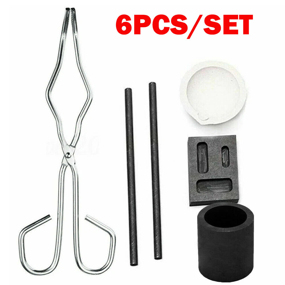 6x Graphite Ingot Crucible Mold Set Torch Melting Tool Kit For Gold & Silver HOT