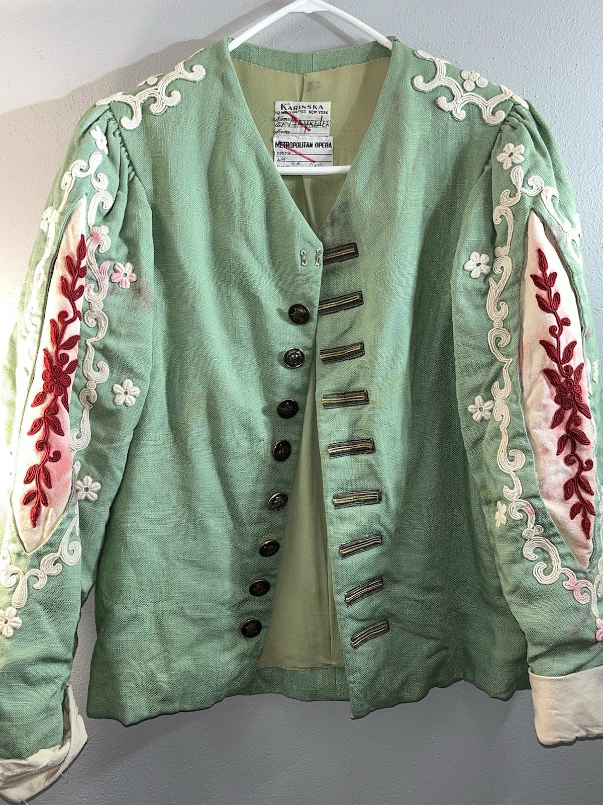 Vintage METROPOLITAN OPERA Met 50s Costume Department Karinska Theater Used Coat