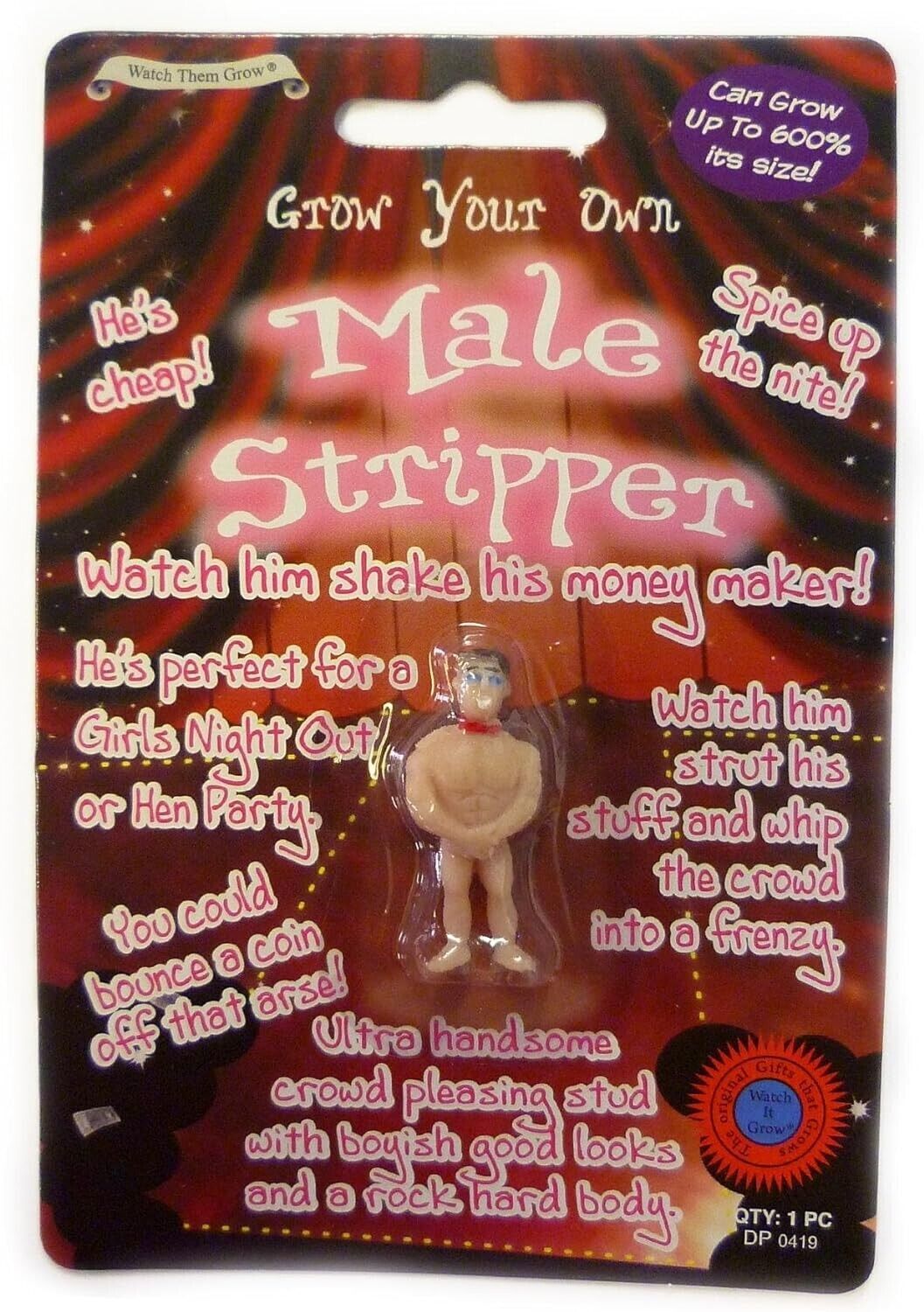 Grow Your Own Male Stripper Hunk Man! Funny Adult Party Novelty Gag Joke Gift