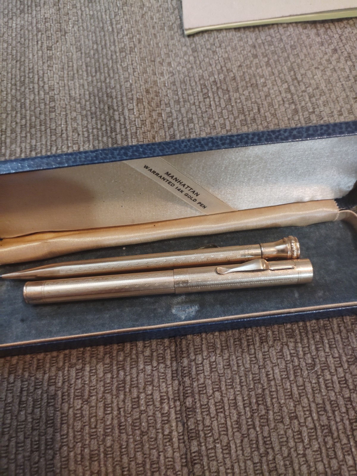 Manhattan Salz Bros Vintage 14k Gold Filled Pen Set