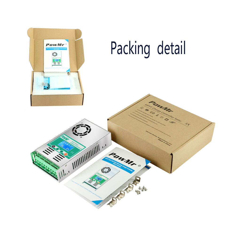 PowMr 60A MPPT Solar Panel Battery Charge Controller 12V/24/36/48V LCD Regulator