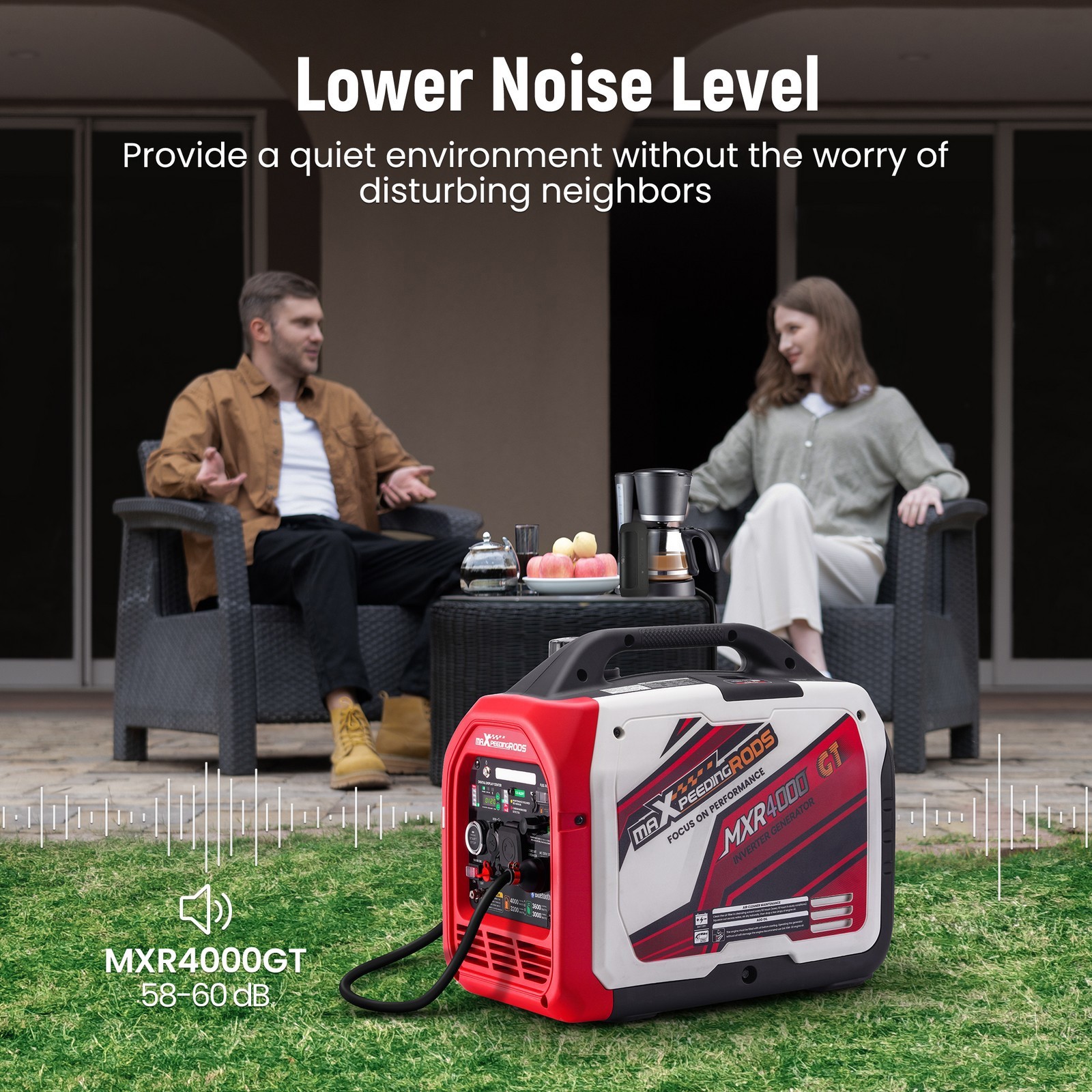 4KW Dual Fuel Portable LPG/Gas Generator Inverter Bluetooth E-Start EV-charging