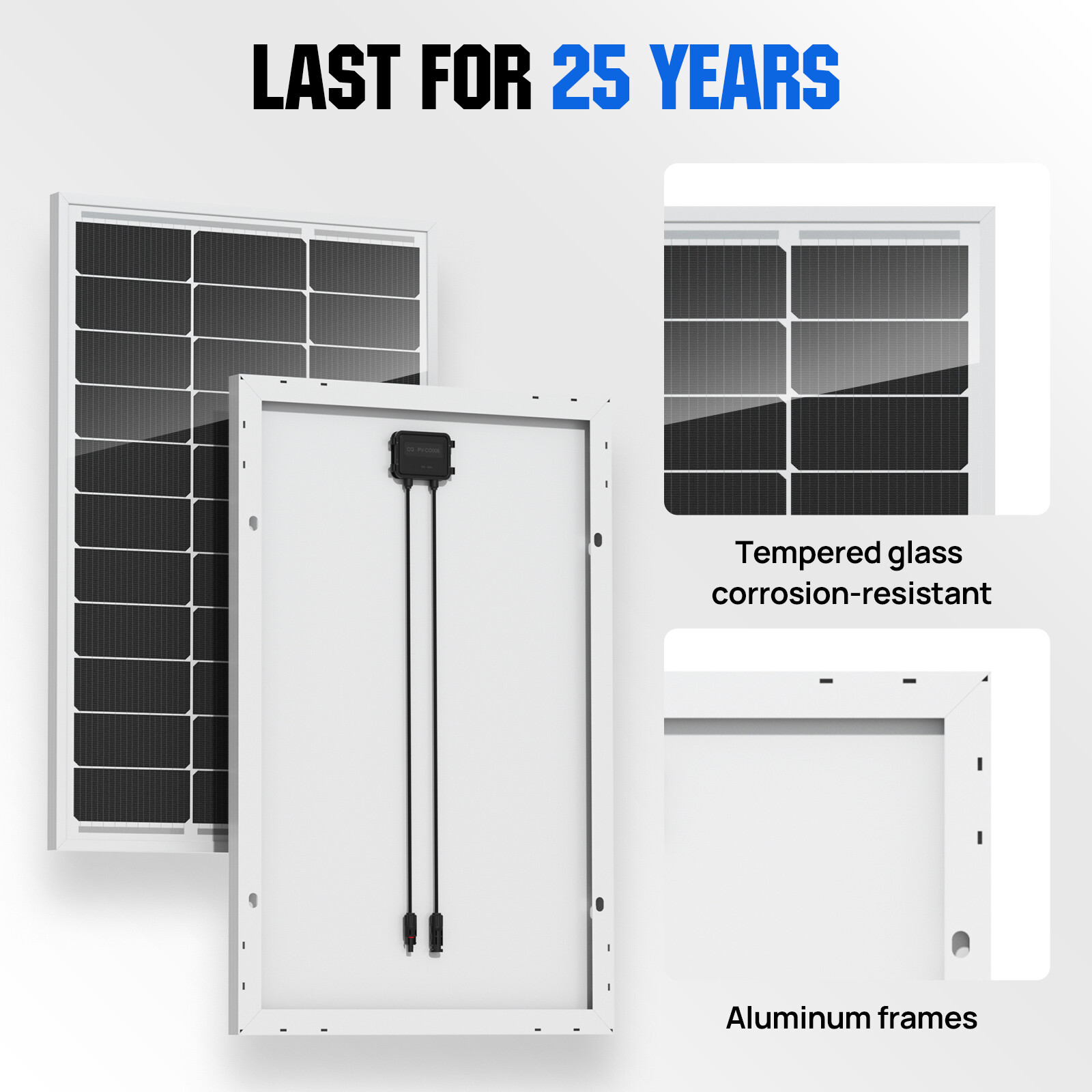 ECO-WORTHY 100W 200W 400W 1000W Watt Solar Panel Mono 12V PV Home RV Off Grid