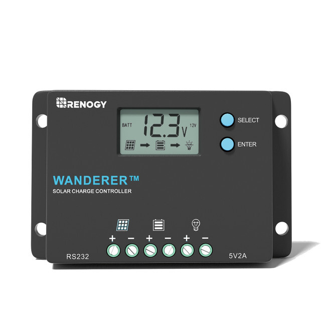 Renogy Wanderer10A Amp12V/24V PWM Negative Ground Solar Charge Controller w/LCD