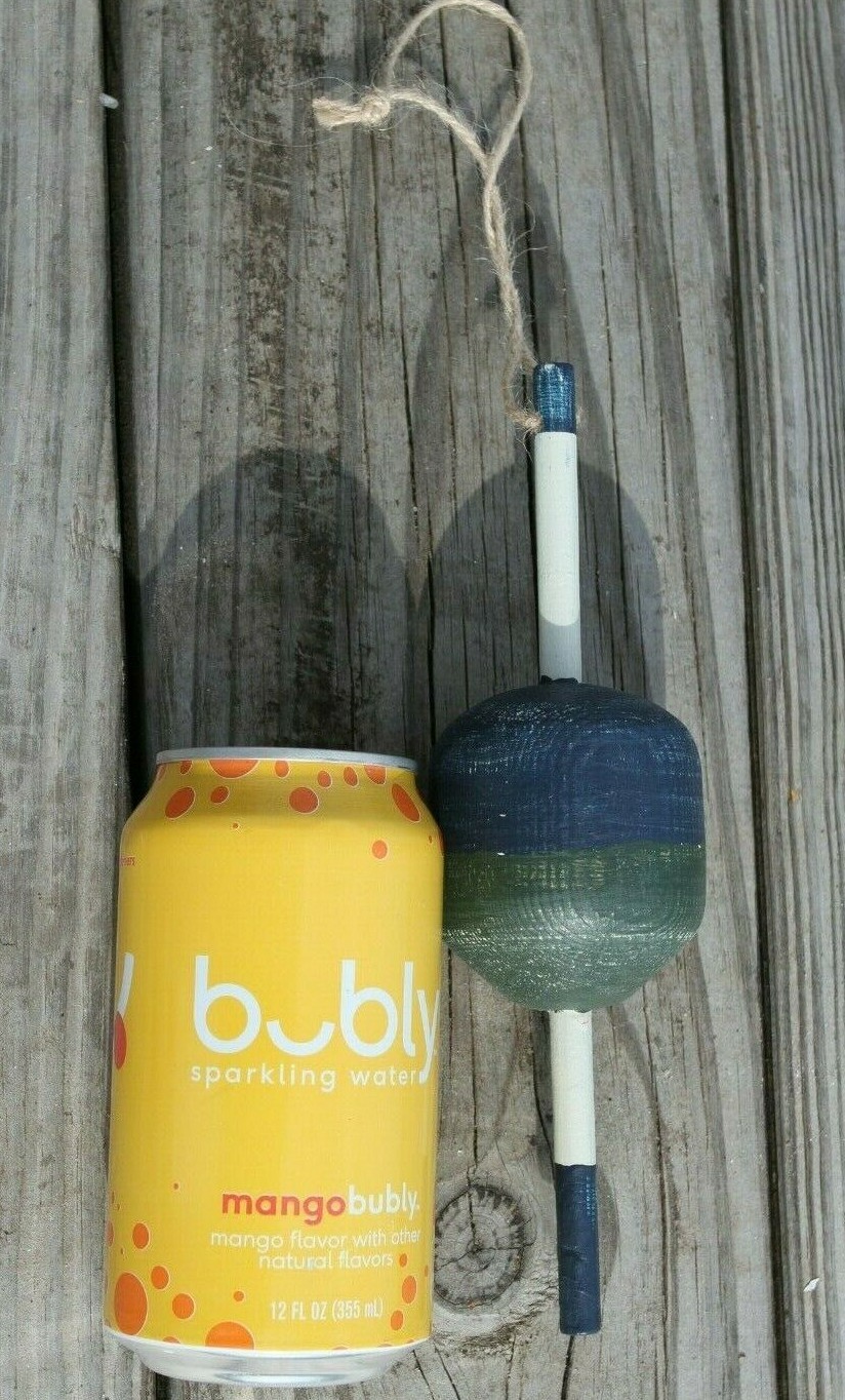 Vintage Style Commercial Fishing Net Marker Weathered Look Wood Buoy, WF-1