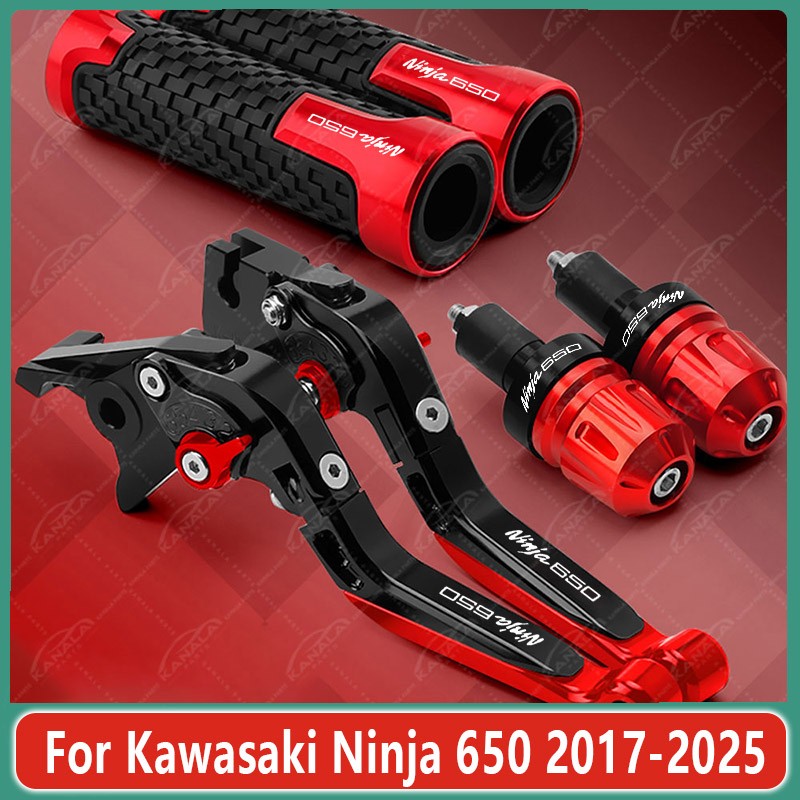 For Kawasaki Ninja 650 2017-2025 CNC Brake Clutch Levers Handlebar Grip Set New