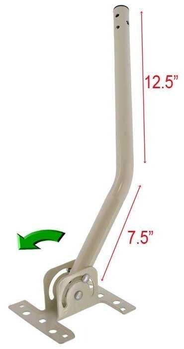 MOUNT MOUNTING POLE MAST FOR ANTENNA SATELLITE J-MOUNT DISH OUTDOOR WHITE COLOR